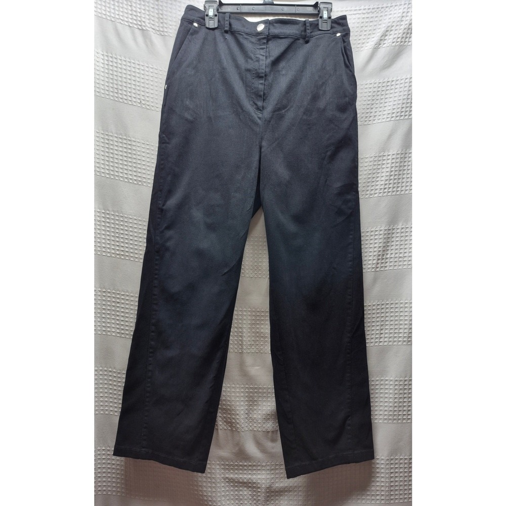 Elizabeth & James Pants Womens 32 Black Ankle Pockets High Rise Straight 8147